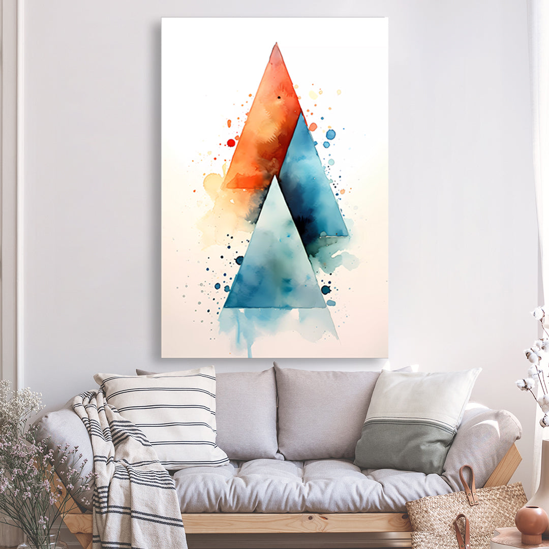 Tableau - Triangles abstraits aquarelle colorés