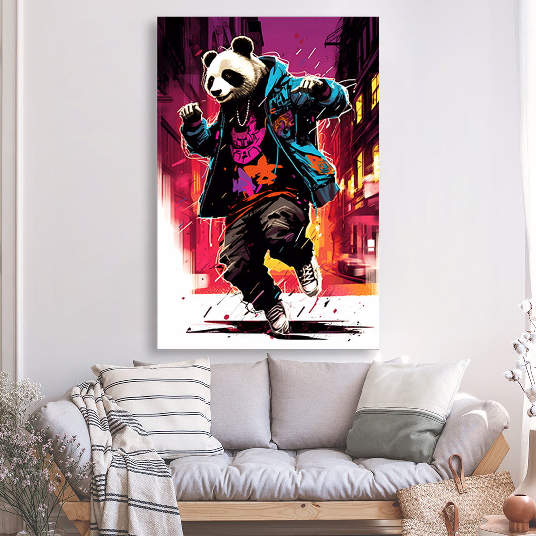 Tableau Hip Hop Panda - Grand Format | Mindstardust