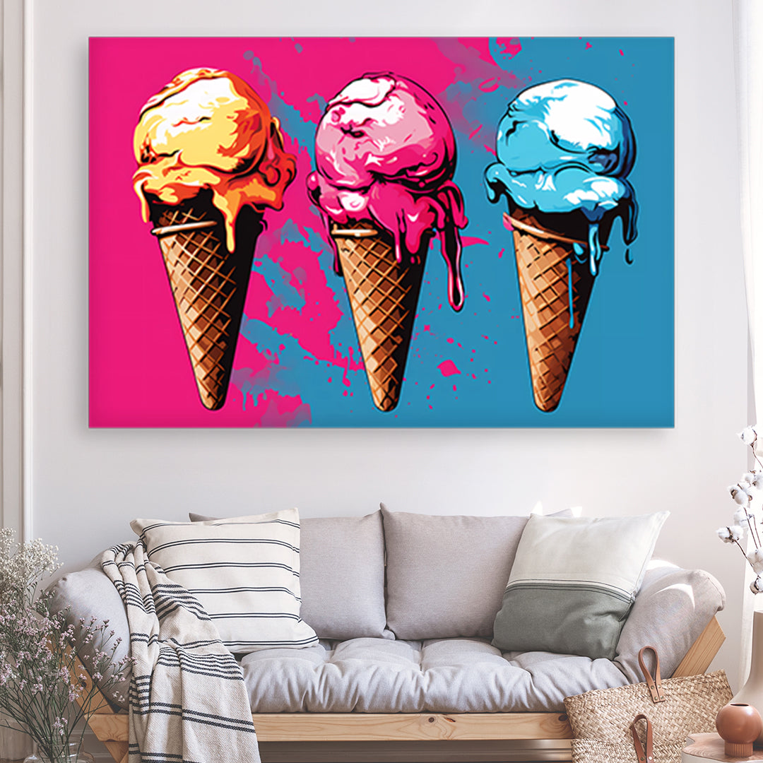 Tableau Glace Pop Art - Grand Format XXL | Mindstardust