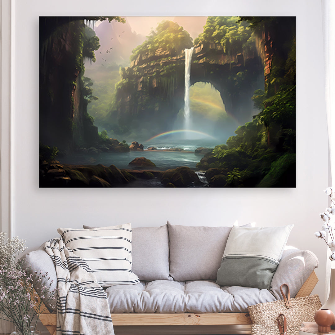 Tableau Cascade Tropicale - Grand Format XXL | Mindstardust
