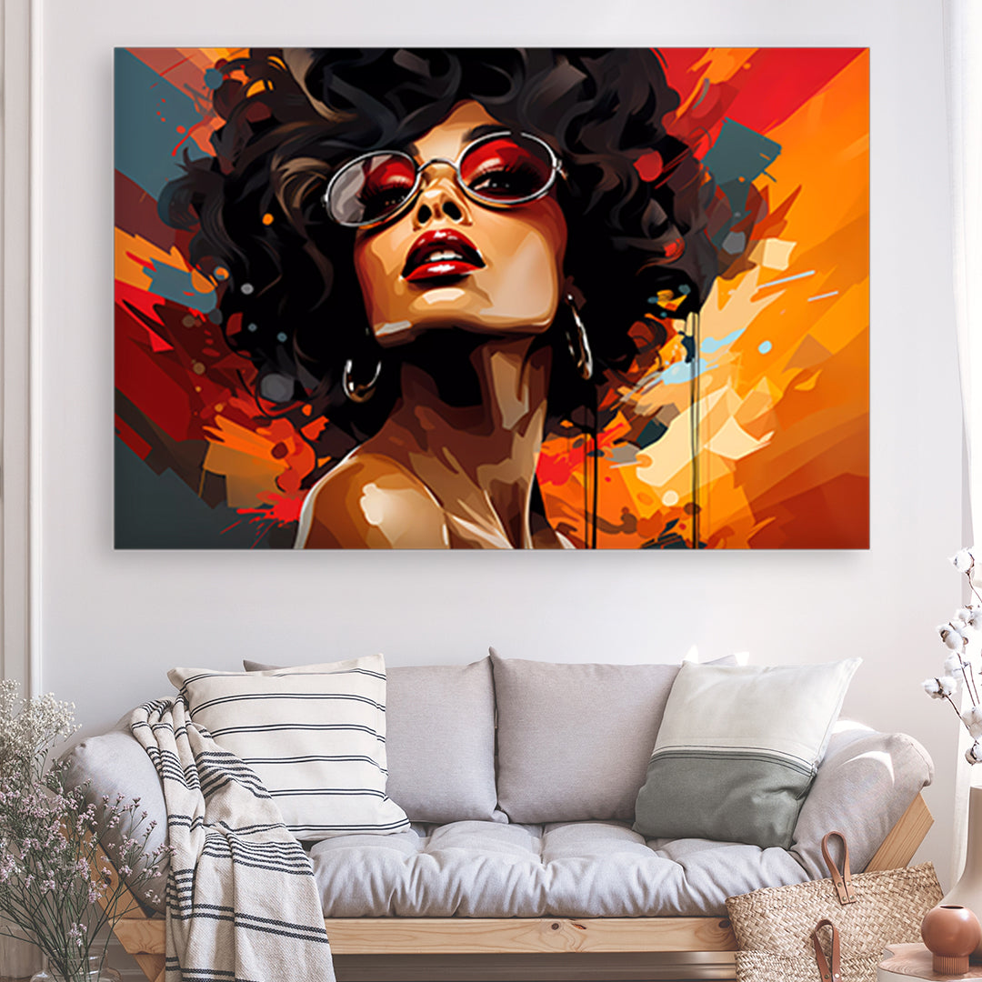 Portrait de femme afro glam
