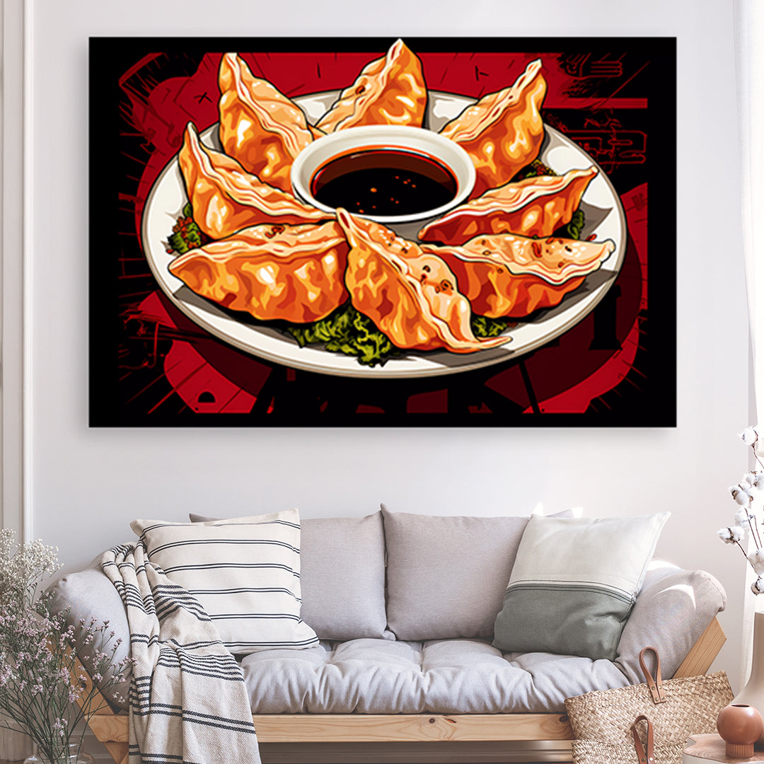 Tableau Gyoza Pop Art - Grand Format XXL | Mindstardust