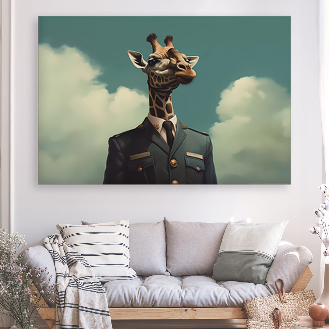 Tableau Girafe Pilote - Grand Format XXL | Mindstardust