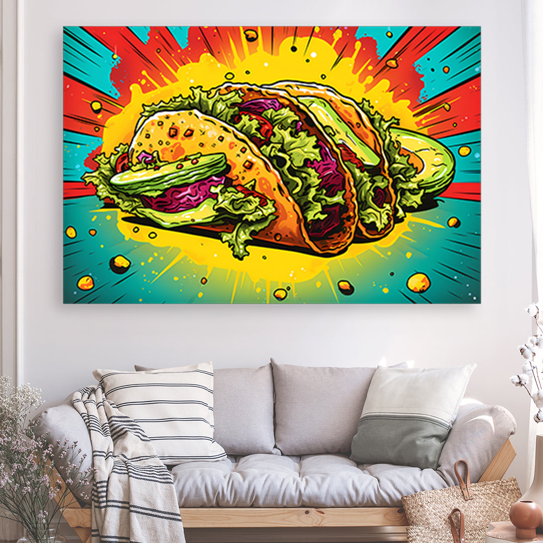 Tableau Taco Pop Art - Grand Format XXL | Mindstardust