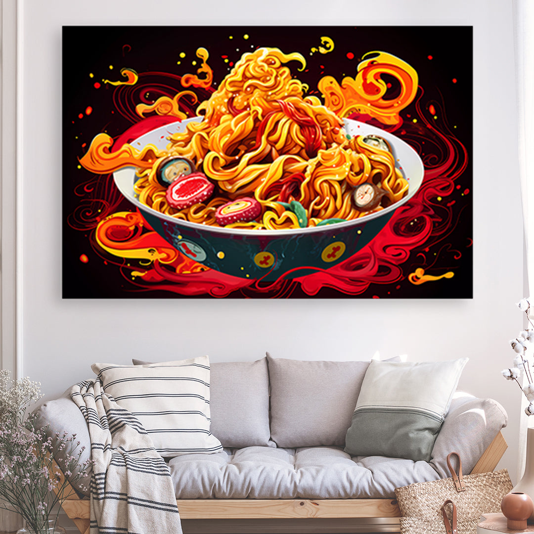 Tableau Nouilles Pop Art - Grand Format XXL | Mindstardust