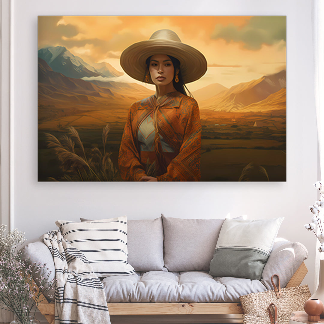 Tableau Femme Péruvienne - Grand Format XXL | Mindstardust