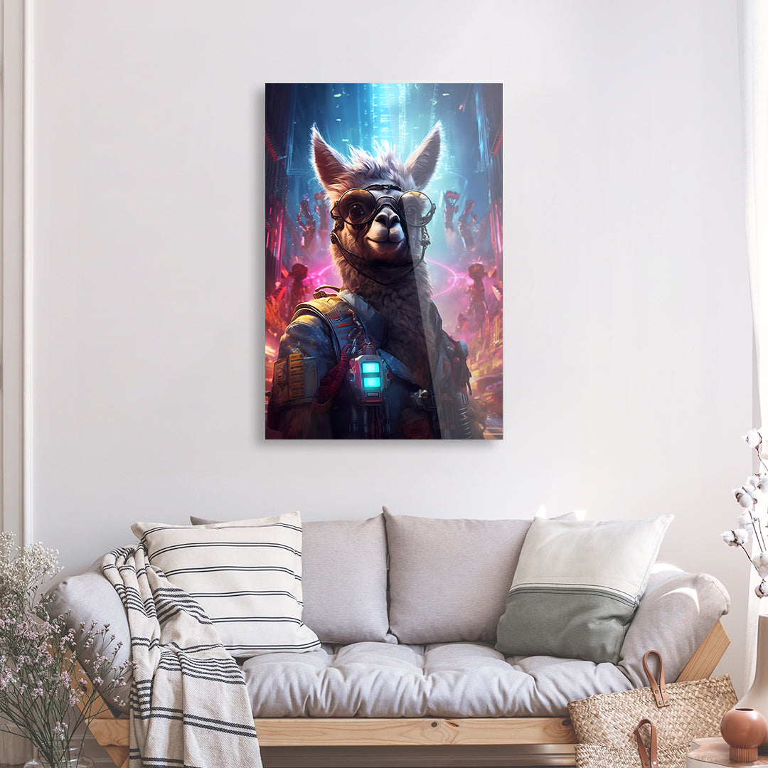 Tableau Gaming Lama - Verre Acrylique | Mindstardust