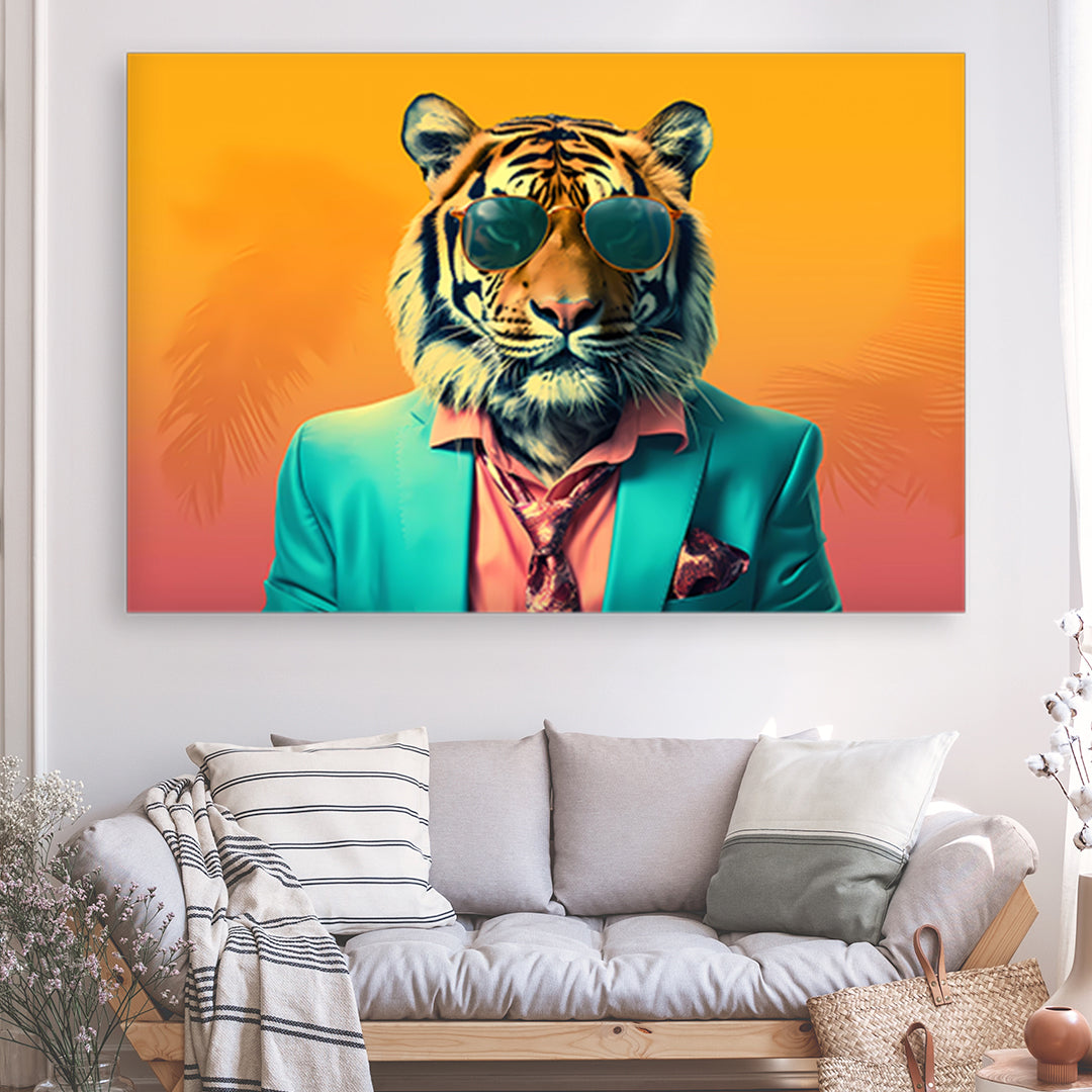 Tableau Tigre 70's Vintage - Très Grand Format XXL | Mindstardust