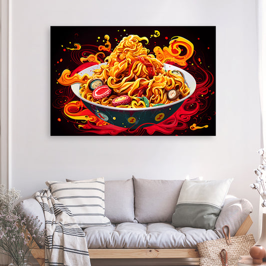 Tableau Nouilles Pop Art - Grand Format XXL | Mindstardust