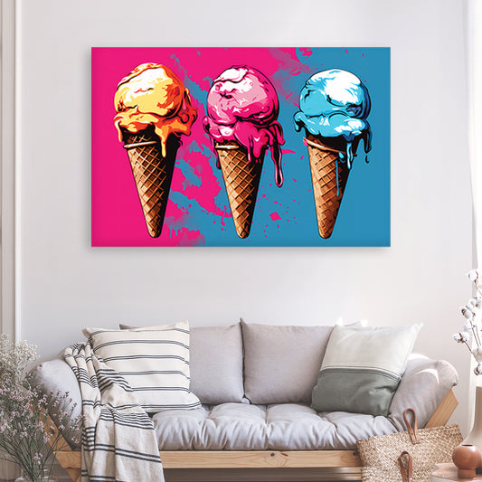 Tableau Glace Pop Art - Grand Format XXL | Mindstardust