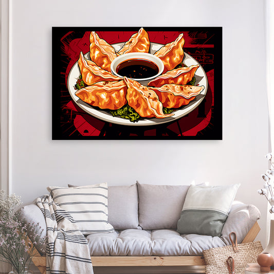 Tableau Gyoza Pop Art - Grand Format XXL | Mindstardust