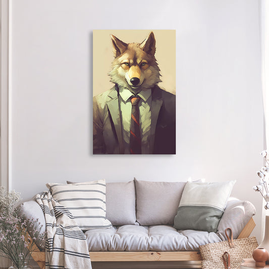 Tableau Gentlewolf - Loup en Costume - Grand Format | Mindstardust