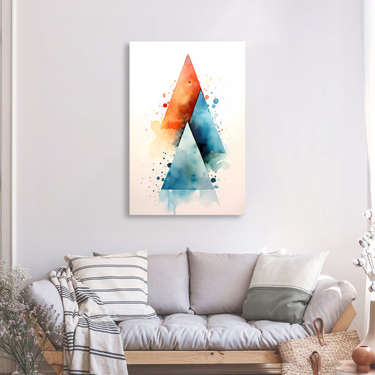 Tableau - Triangles abstraits aquarelle colorés
